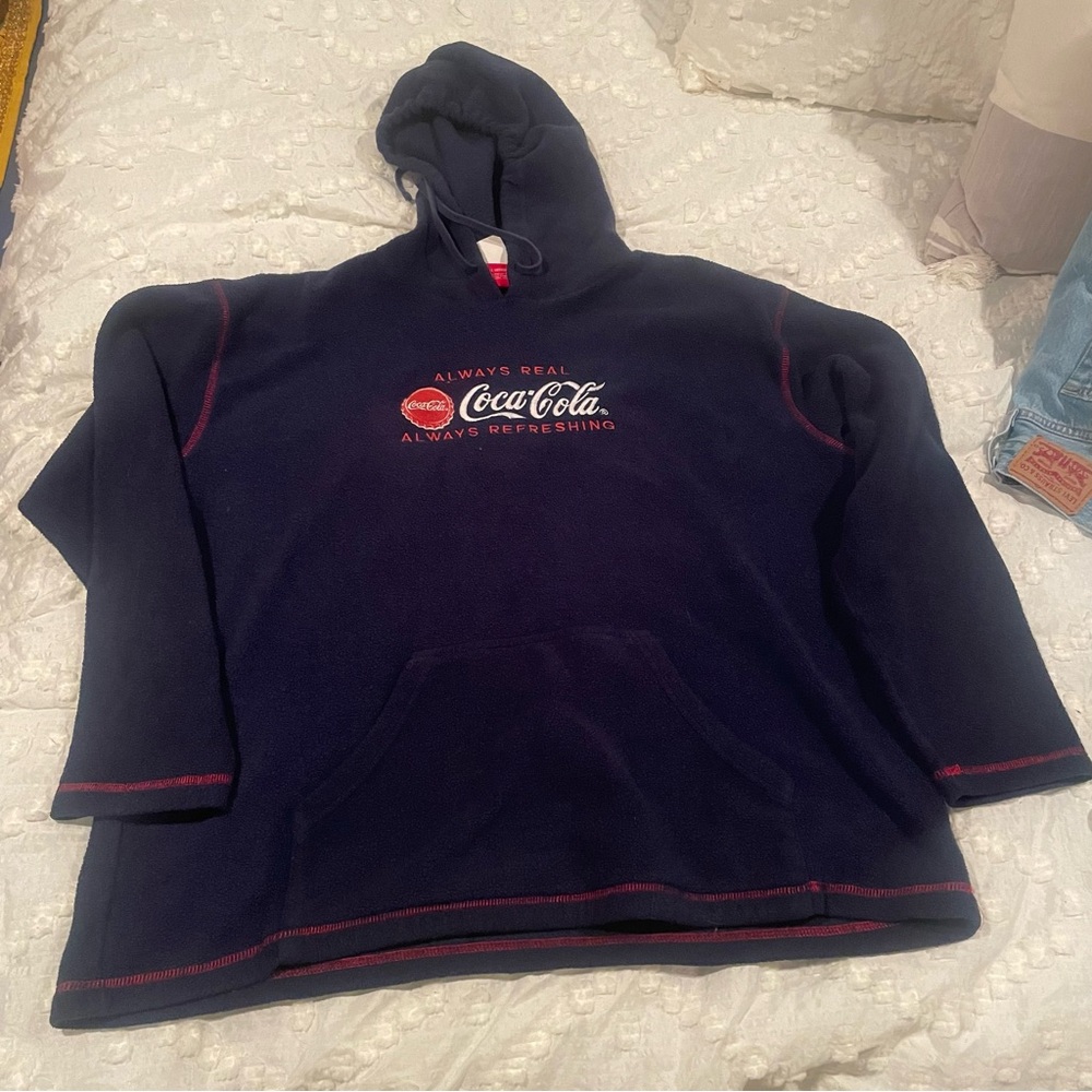 Coca Cola Dark Blue Men's Fleece Hoodie